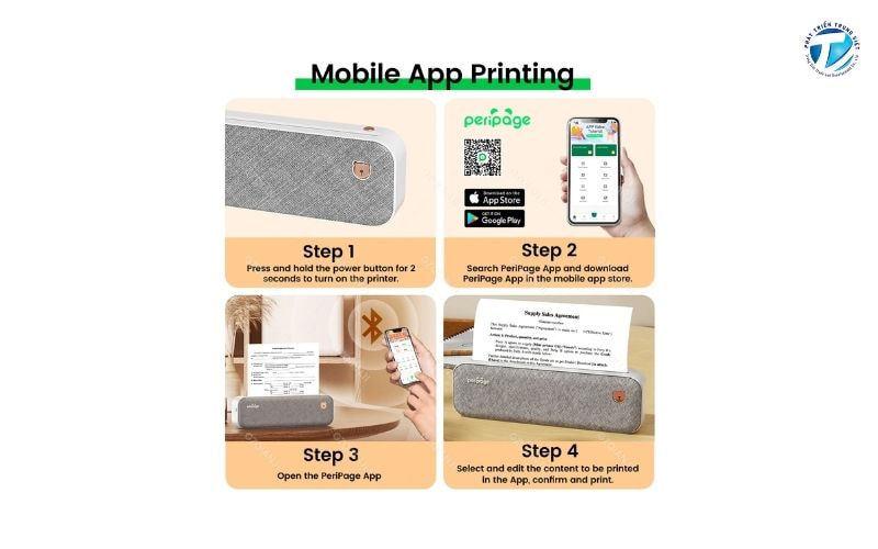  Cách kết nối máy in mini A4 PeriPage A40 